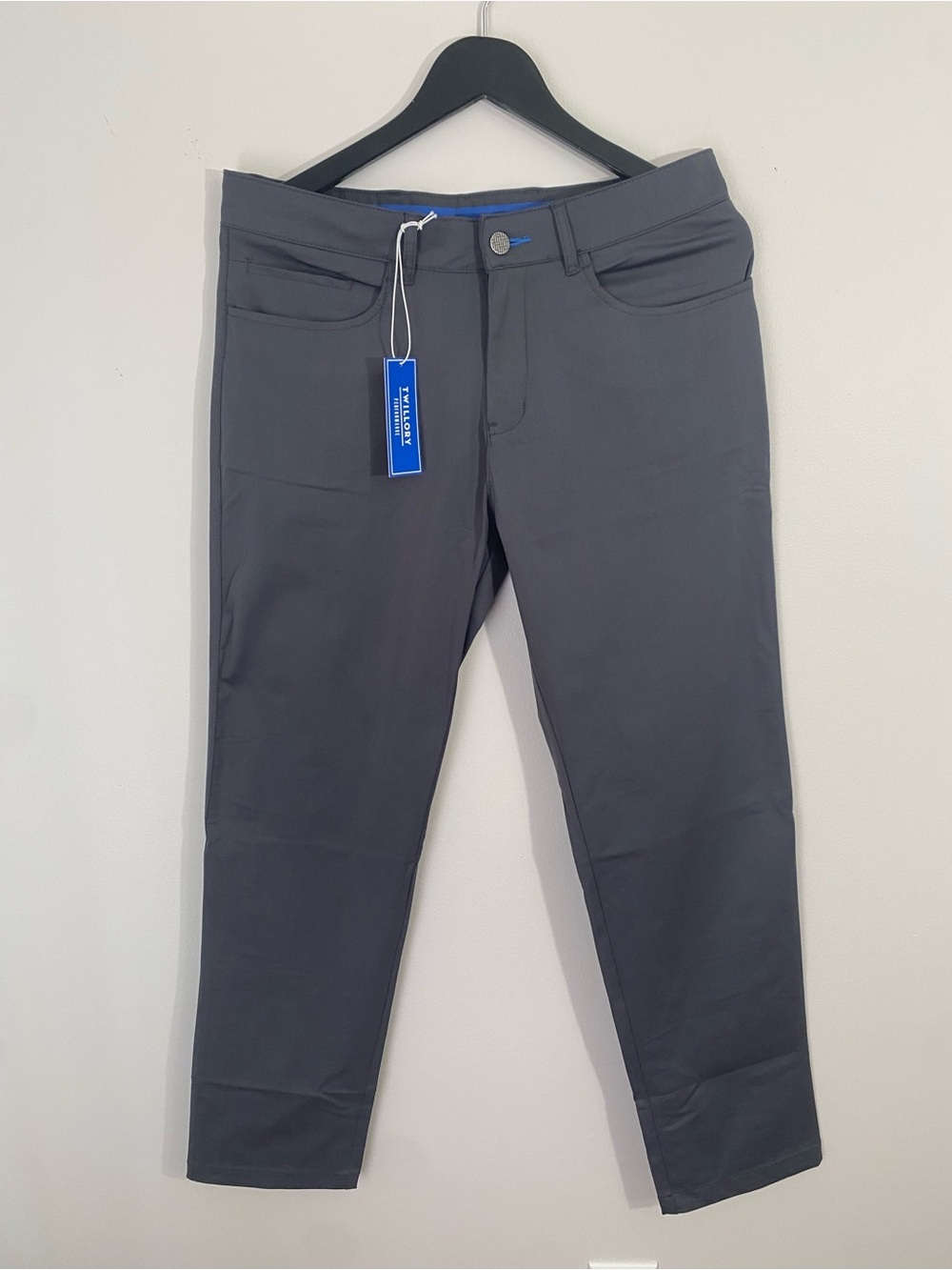 Twillory Men's Charcoal Slim Chinos Golf Performance Pants 32x32